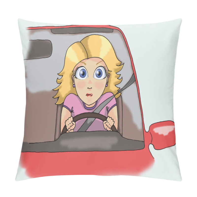 Personality  Blonde Girl Driving Pillow Covers