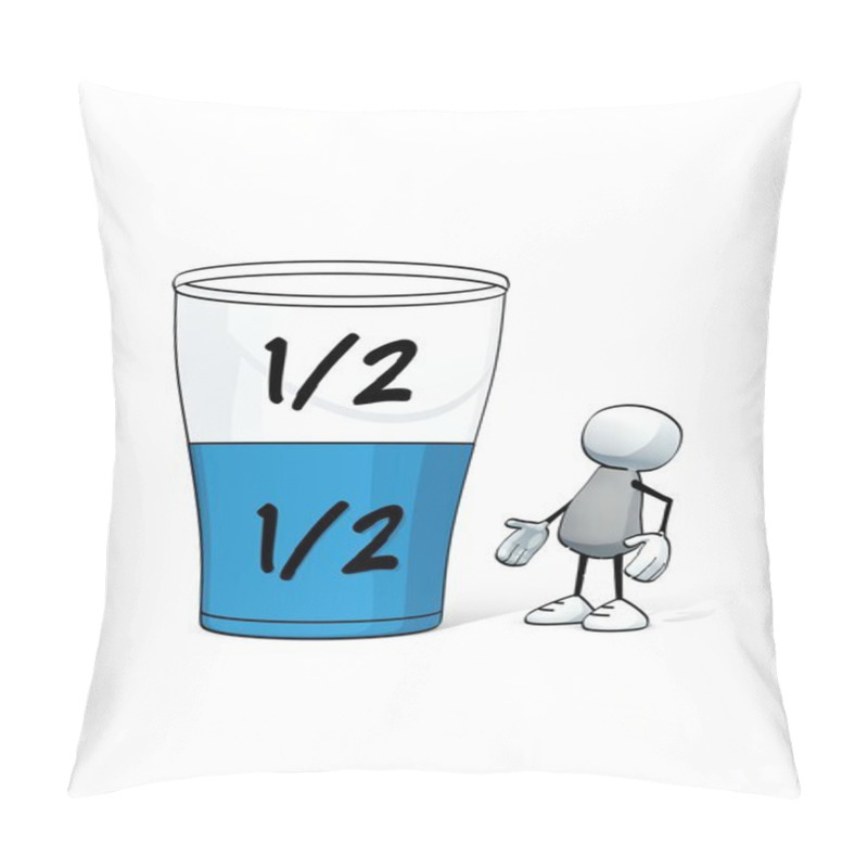 Personality  Little Sketchy Man - Glass Half Full Half Empty Pillow Covers