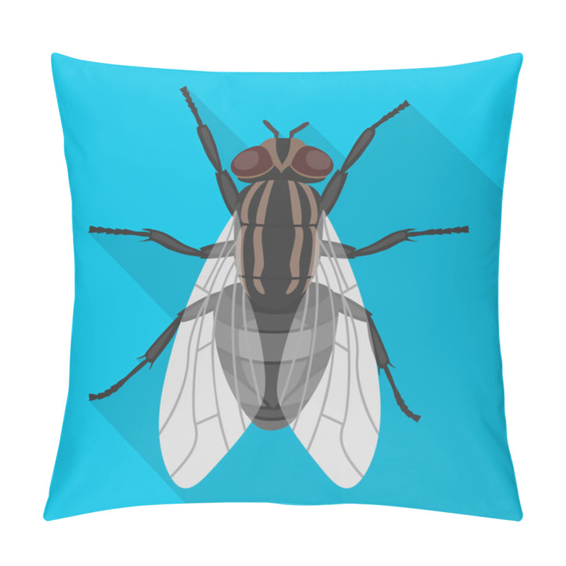 Personality  Insect Fly Vector Icon.Flat Vector Icon Isolated On White Background Insect Fly. Pillow Covers