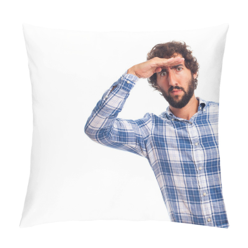 Personality  Young Man Looking And Searching Pillow Covers