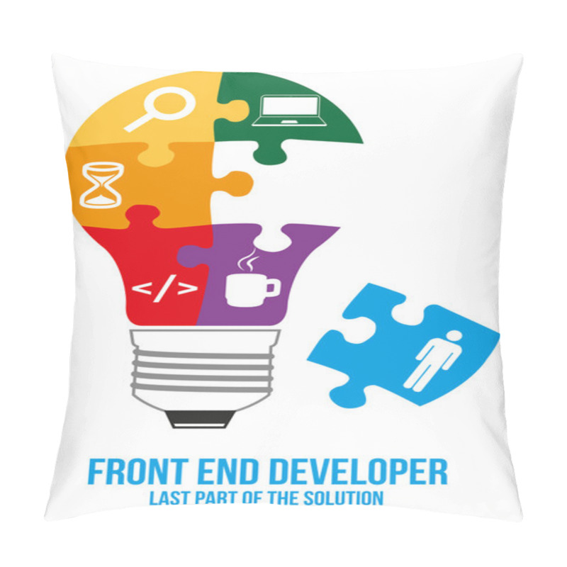 Personality  Front End Developer Search Puzzle Design Concept Pillow Covers