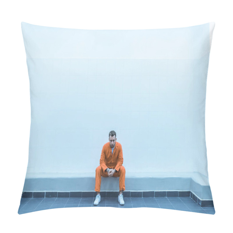 Personality  Prisoner Sitting On Bench In Prison Room Pillow Covers