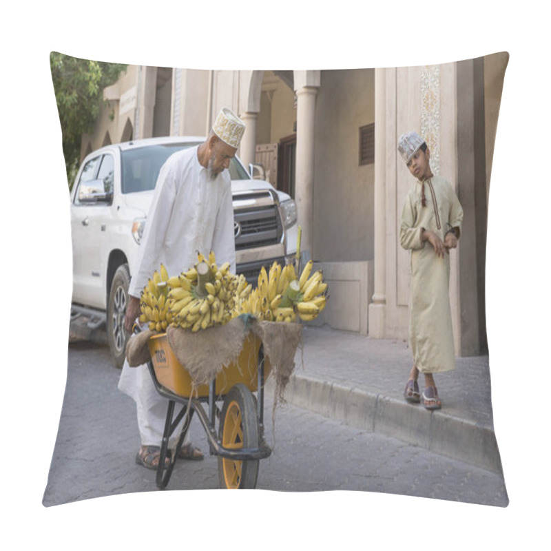 Personality   Man Transporting Bananas At Street Market Pillow Covers