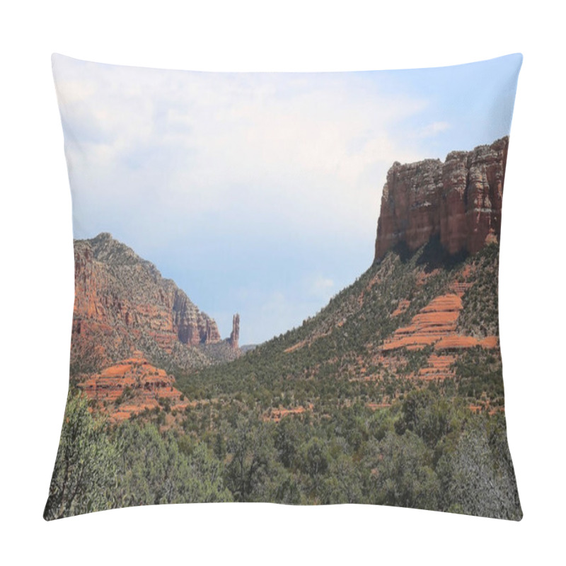 Personality  Panorama Of Sedona Arizonahe Famous Red Rocks Of Sedona Is One Of The Most Beautiful Natural Places In Northern Arizona At An Altitude Of 1,371 M.on The Colorado Plateau. Sedona Canyon Sections Reveal Nine Layers Of Rock From Different Geological Per Pillow Covers