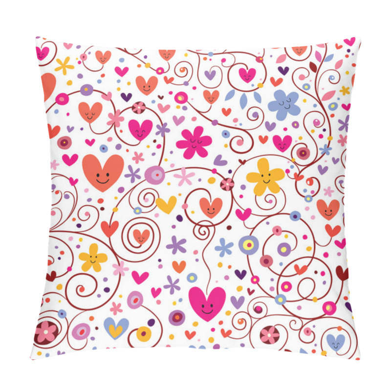 Personality  Hearts & Flowers Floral Pattern Pillow Covers