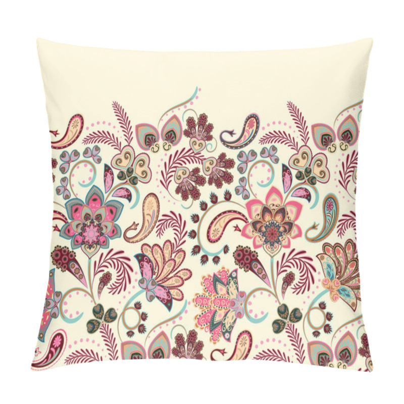 Personality  Fantasy Flowers Seamless Paisley Pattern. Wrapping Print. Floral Ornament, For Fabric, Textile, Cards, Wallpaper Template, Packaging.Ornamental Border Pillow Covers