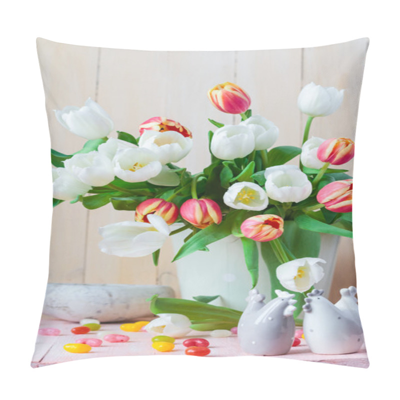 Personality  Easter Still Life Bouquet Spring Tulips Pillow Covers