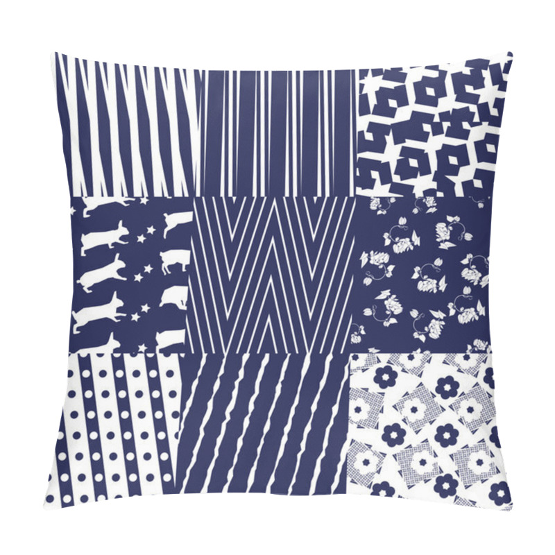 Personality  Blue Seamless Patterns Pillow Covers