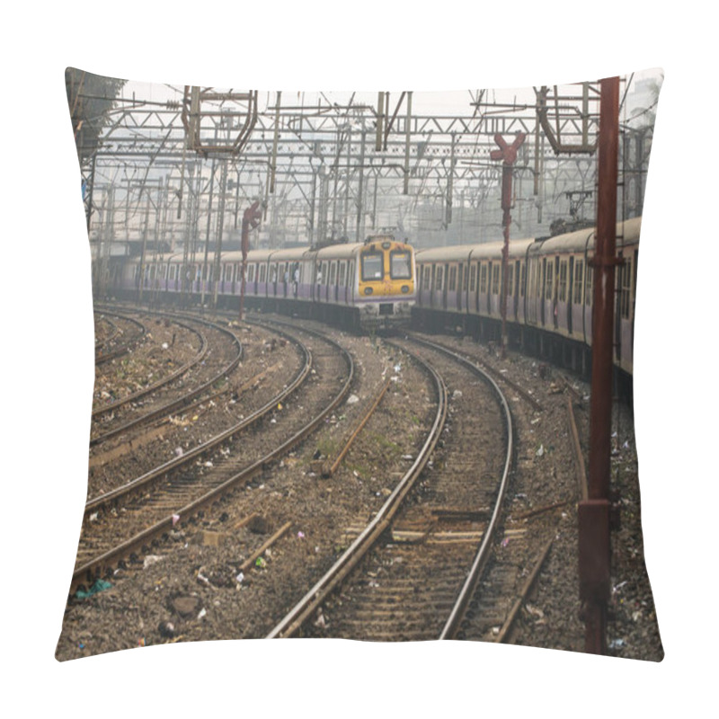 Personality  The Local Train Running On One Of The Many Railroads  Pillow Covers