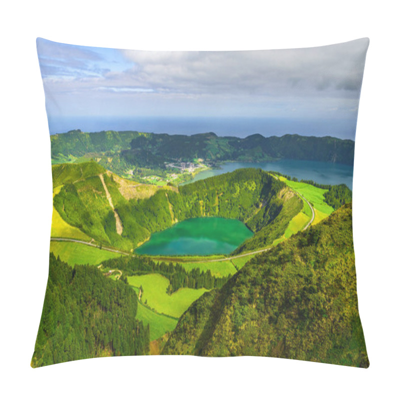 Personality  Azores, Portugal. Beautiful View Of Volcanic Lake From The Mountains On San Miguel Island In The Morning Pillow Covers