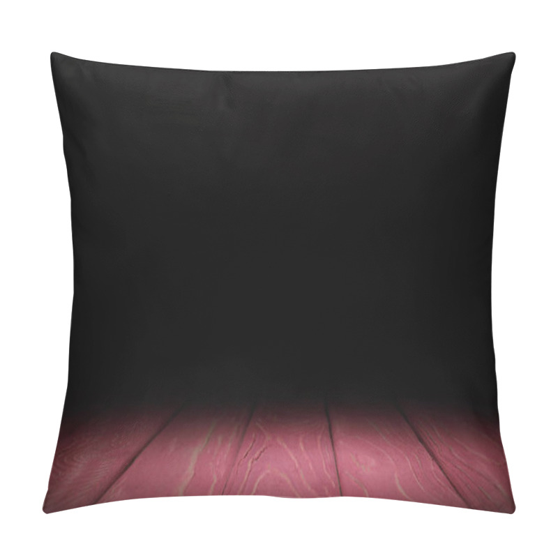 Personality  Pink Striped Wooden Textured Background On Black Pillow Covers