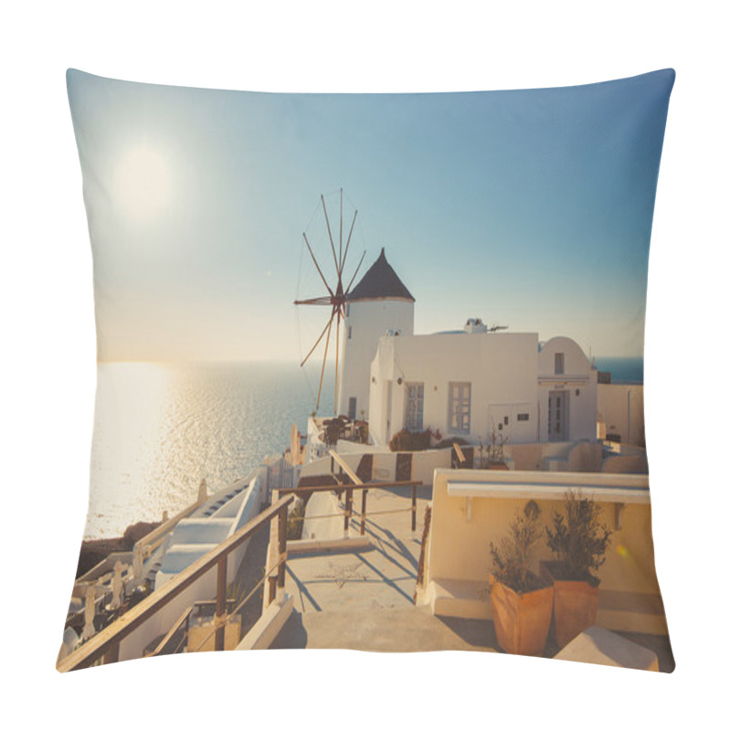 Personality  Unique Santorini Architecture. Greece Pillow Covers