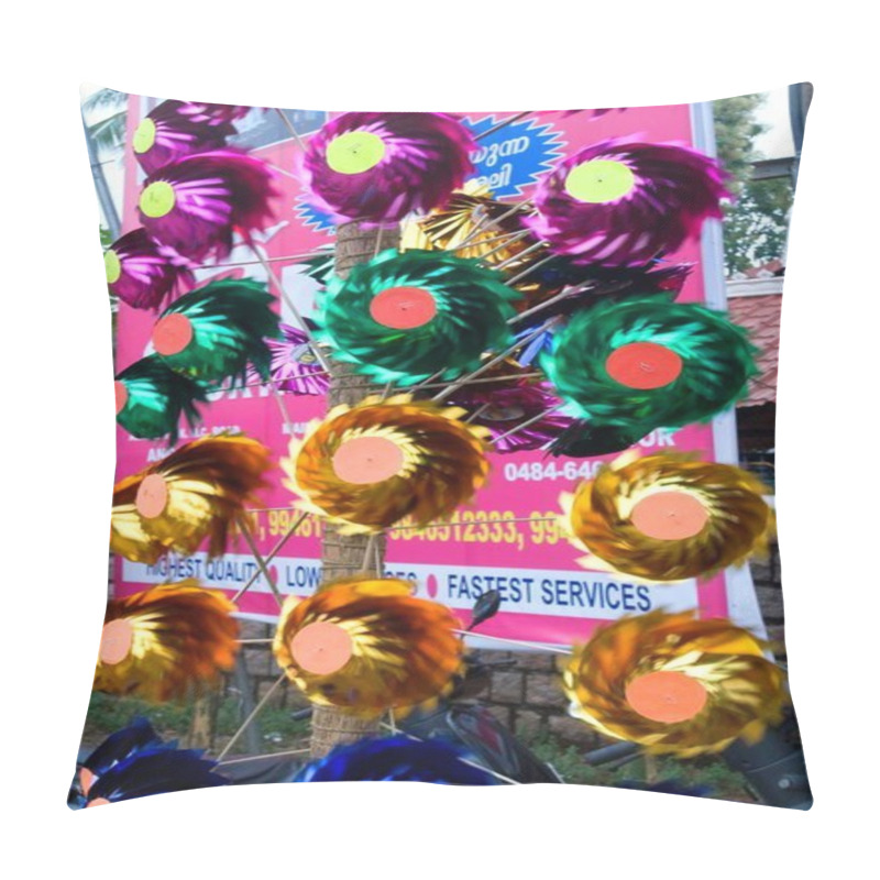 Personality  Colourful Paper Fans ; Kerala ; India Pillow Covers