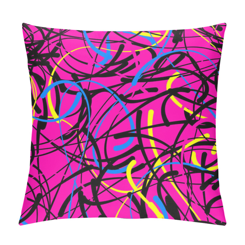 Personality  Blob Doodle Curves Vector Seamless Pattern, Pillow Covers