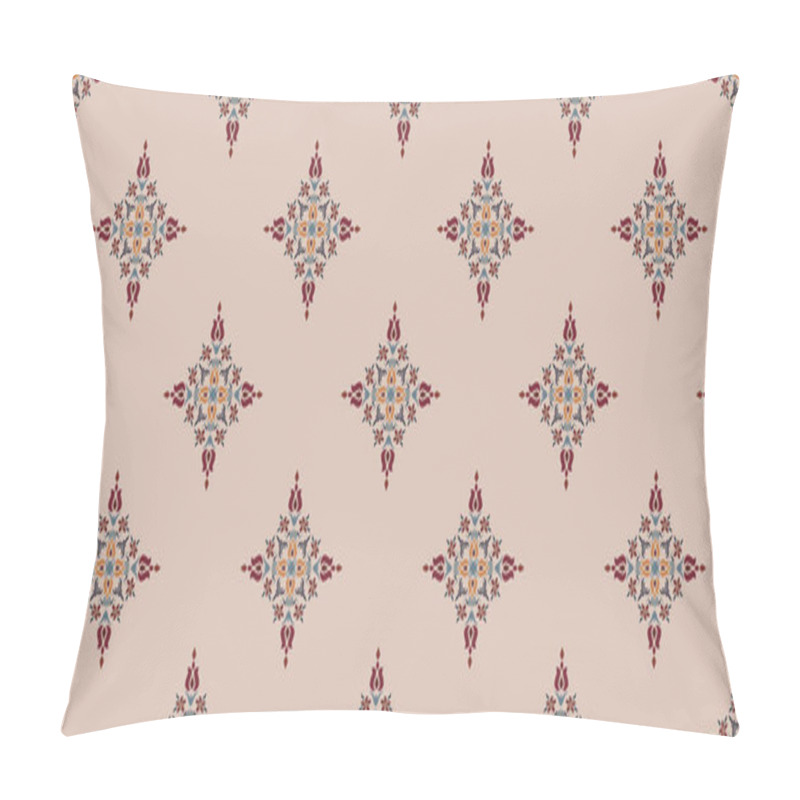 Personality  Motifs African Boho Paisley Floral Ikat Pattern Embroidery Border. Ethnic Ikat Floral Ethnic Indian Pattern Ikat Pattern Ethnic Pattern.Border Indian Floral Aztec Embroidery Border Seamless Patterns. Pillow Covers