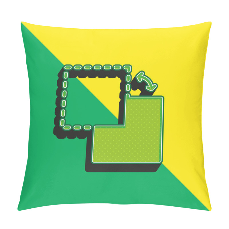 Personality  Background Green And Yellow Modern 3d Vector Icon Logo Pillow Covers