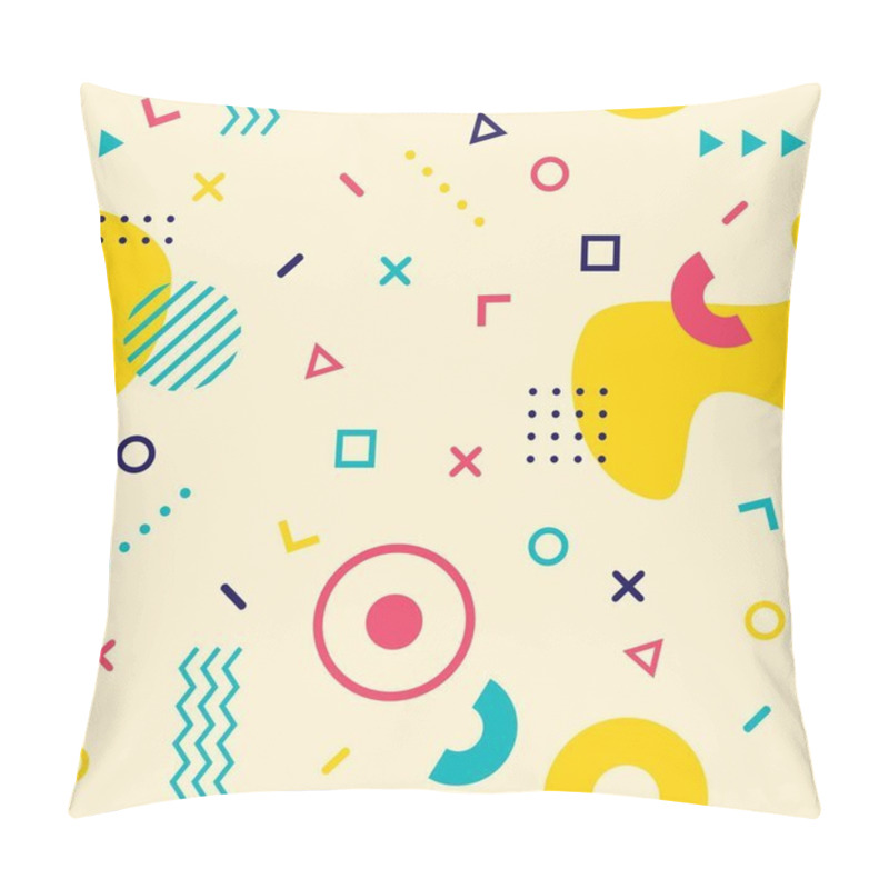 Personality  Abstract Trendy Geometric Memphis Seamless Pattern Background Pillow Covers