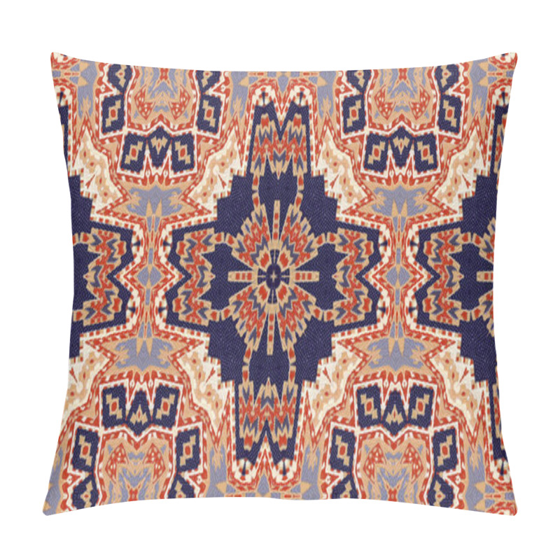 Personality  Abstract Ethnic Authentic Symmetric Pattern Ornamental Decorative Kaleidoscope Movement Geometric Circle And Star Shape Pillow Covers