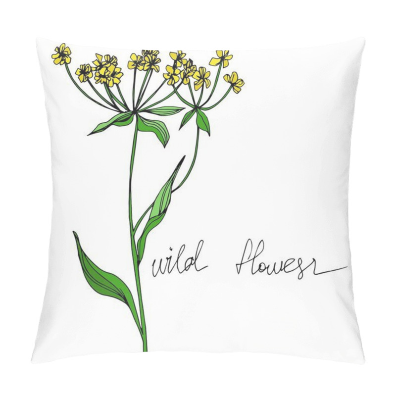 Personality  Vector Wildflowers Floral Botanical Flowers. Black And White Engraved Ink Art. Isolated Flowers Illustration Element. Pillow Covers