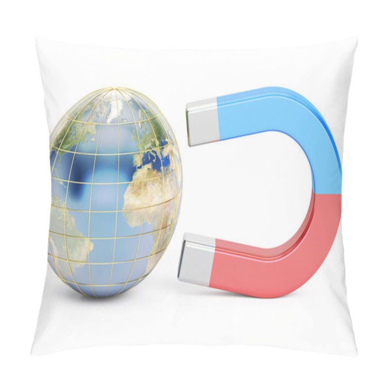 Personality  Magnet And Earth, 3D Rendering Pillow Covers