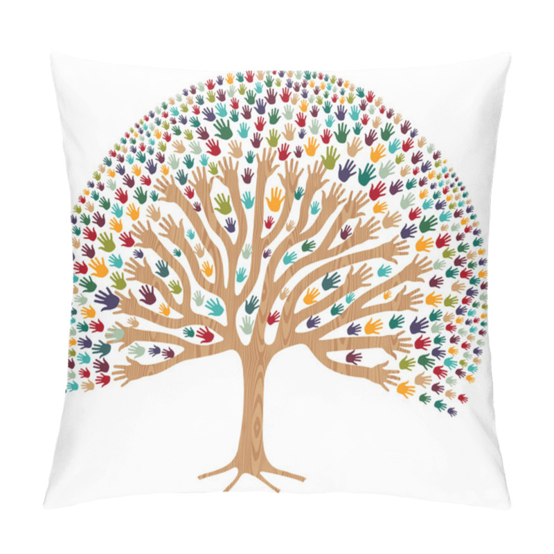 Personality  Isolated Diversity Tree Hands Pillow Covers