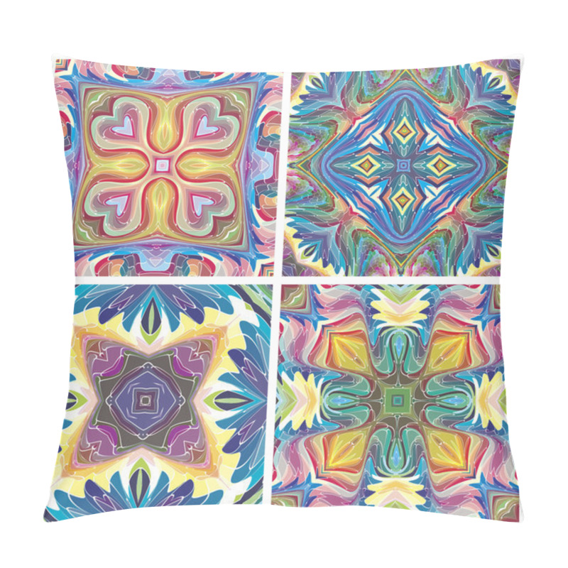 Personality  American Tribal Art, Stained Glass Like, Seamless Pillow Covers