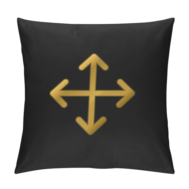 Personality  Arrows Gold Plated Metalic Icon Or Logo Vector Pillow Covers