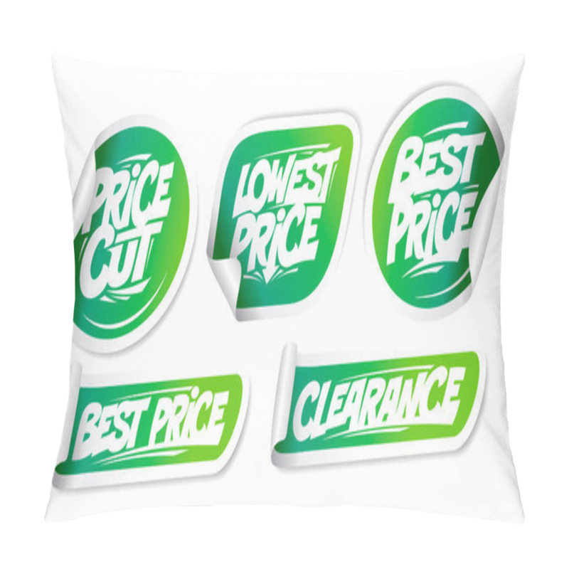 Personality  Price Cut, Lowest Price, Best Price, Clearance - Vector Stickers Set, Eco Style Pillow Covers