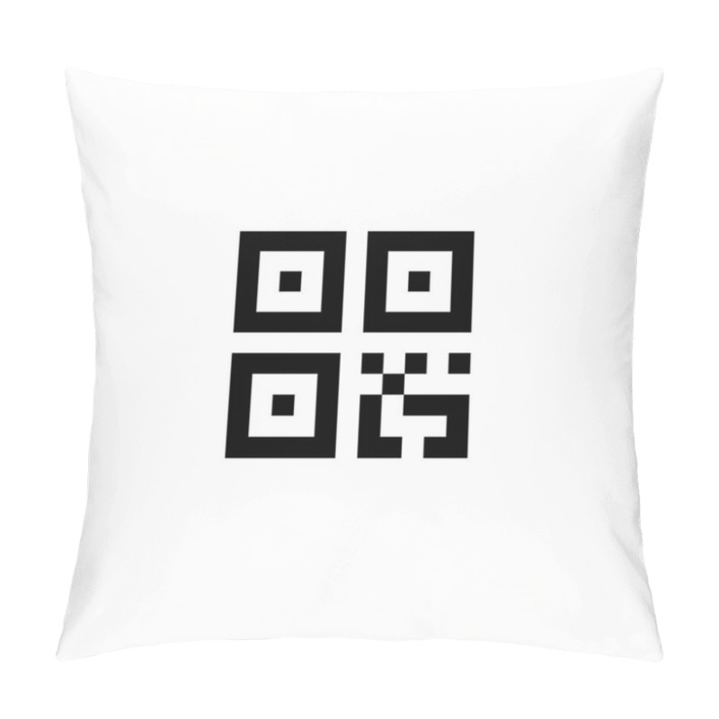 Personality  Simple Digital Qr Code Sign Icon For Design Pillow Covers