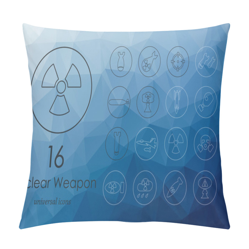 Personality  Set Of Nuclear Weapon Icons Pillow Covers