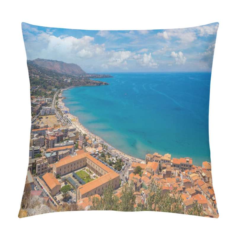 Personality  Aerial View Of Cefalu City In Sicily Pillow Covers