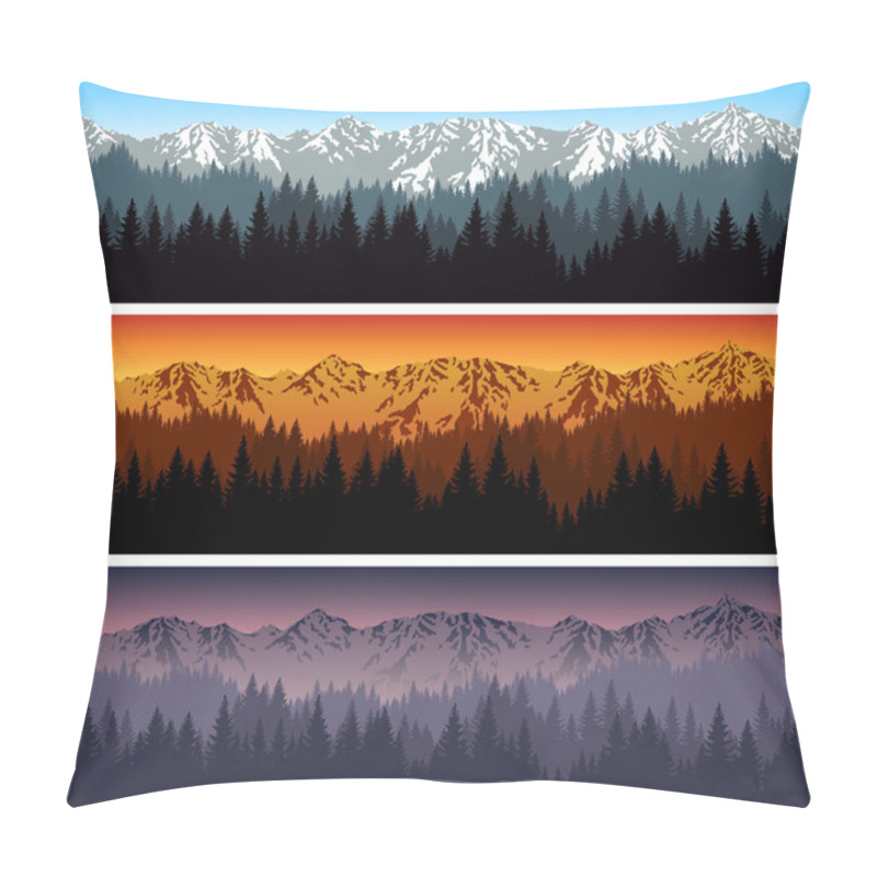 Personality  Set Of Vector Mountains Background Texture Seamless Pattern Pillow Covers