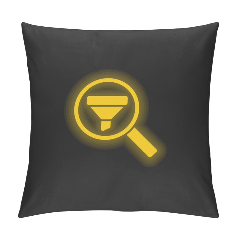 Personality  Analytics Yellow Glowing Neon Icon Pillow Covers