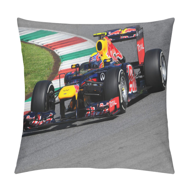 Personality  MUGELLO, ITALY May 2012: Mark Webber Of Red Bull F1 Racing Team During Training Session At Mugello Circuit In Italy. Pillow Covers