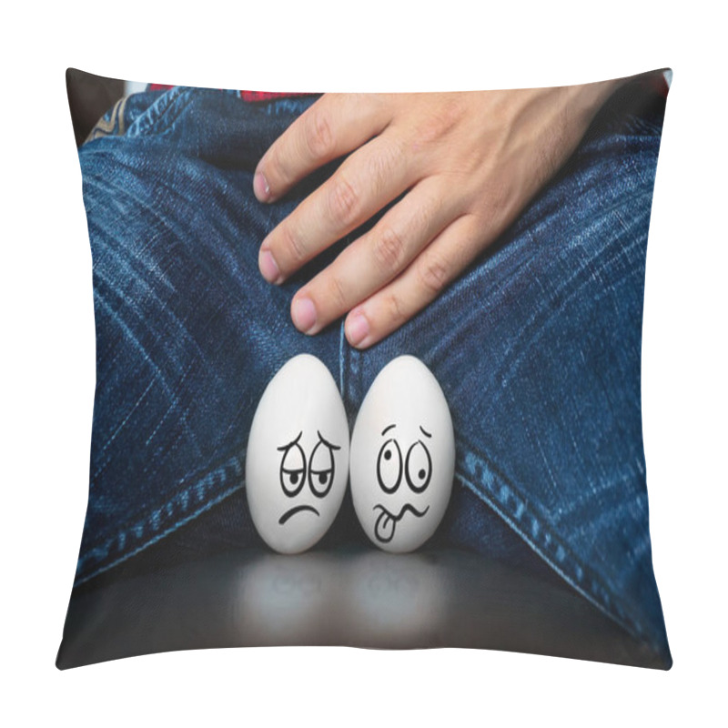 Personality  Male Suffering With Pain In The Urogenital System. Pillow Covers