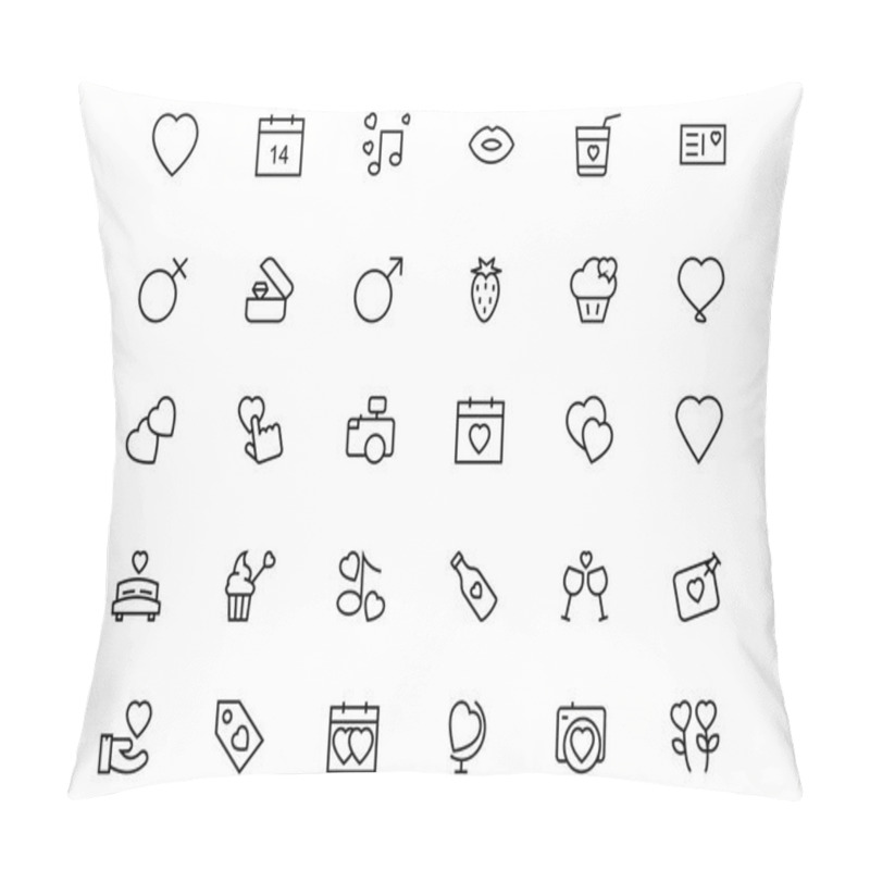 Personality  Love And Romance Vector Line Icons 1 Pillow Covers