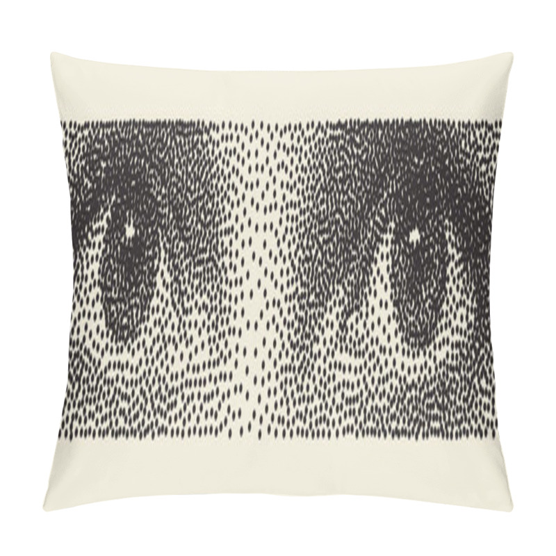 Personality  Stipple Dotted Cutout Eyes For Trendy Y2k Retro Collages. Vector Textured Photocopy Effect Female Sight Pillow Covers