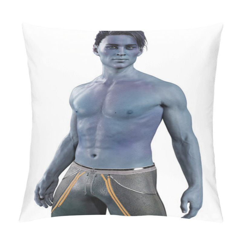 Personality  Rendering Handsome Alien Man Isolated Pillow Covers