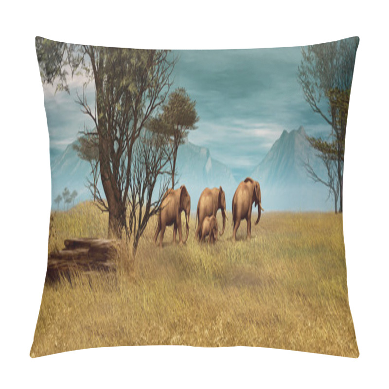 Personality  African Elephants, 3d CG Pillow Covers