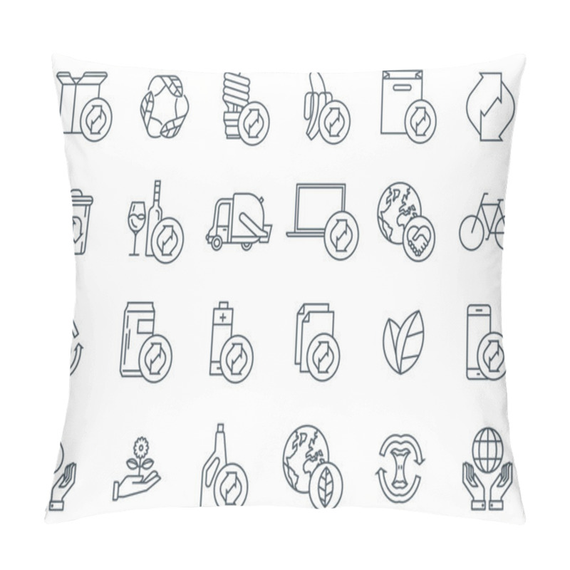 Personality  Recycling Icon Set Pillow Covers