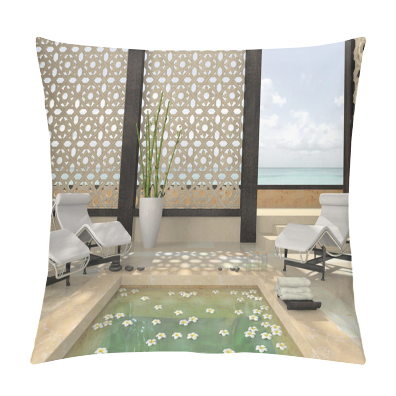 Personality  Interior Of The Modern Spa Pillow Covers