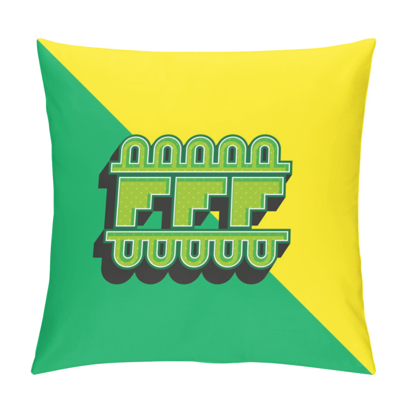 Personality  Artisanal Mosaic Design Of Mexico Green And Yellow Modern 3d Vector Icon Logo Pillow Covers