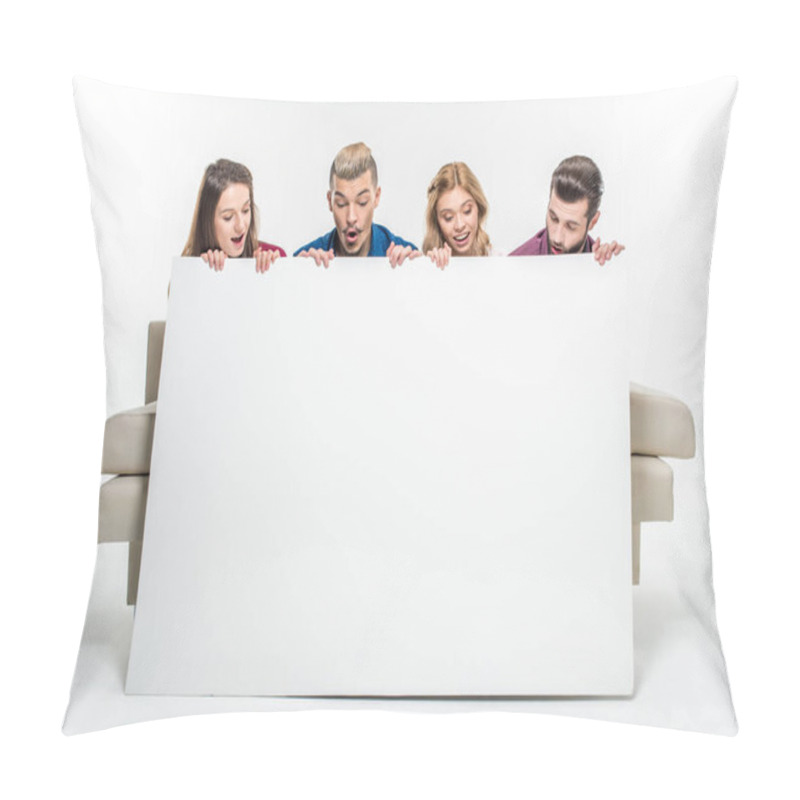 Personality  Friends Holding Blank Card   Pillow Covers