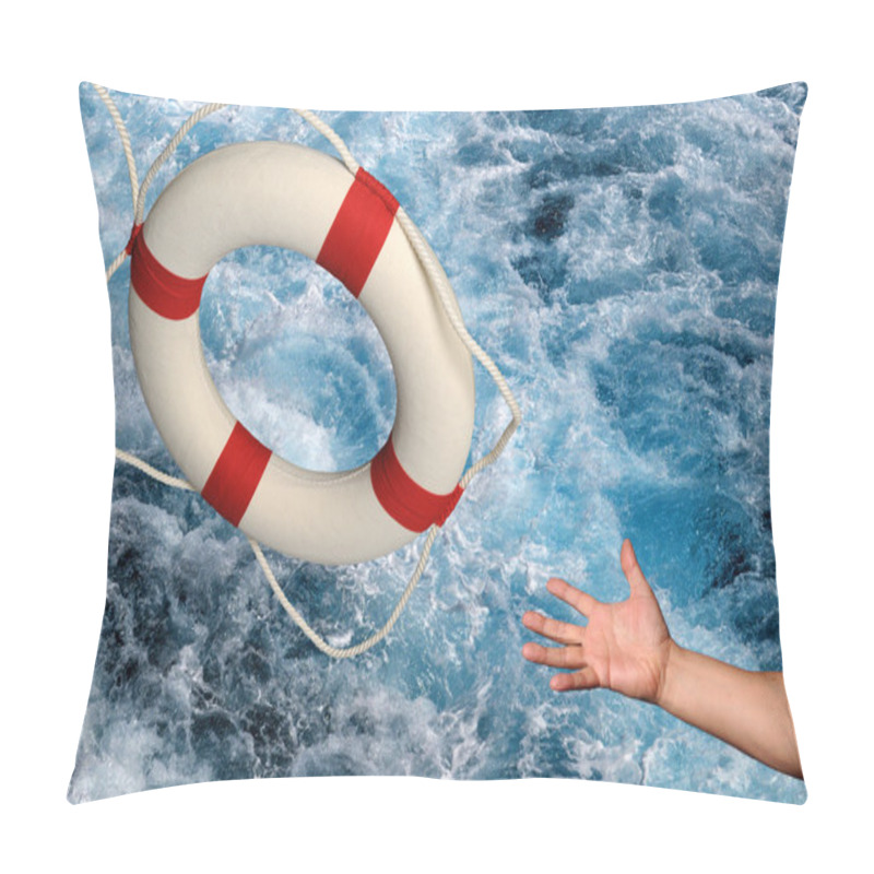 Personality  Hand Reaching For Lifering Pillow Covers