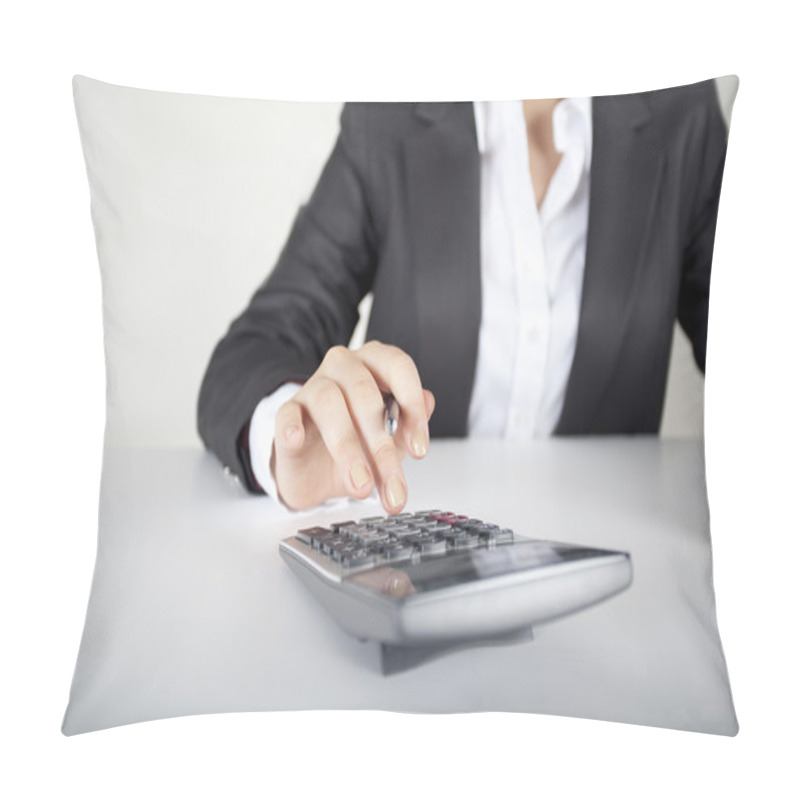 Personality  Woman’s Fingers Are On The Calculator Keys-Horizontal Pillow Covers