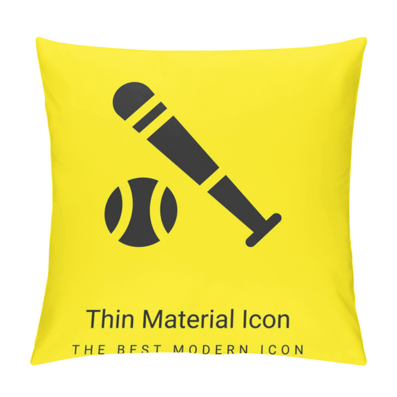 Personality  Baseball Bat Minimal Bright Yellow Material Icon Pillow Covers