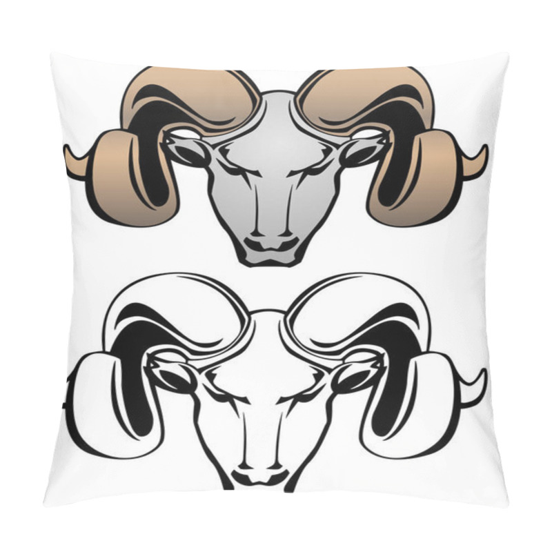 Personality  Ram Head Vector Graphic Illustration Pillow Covers