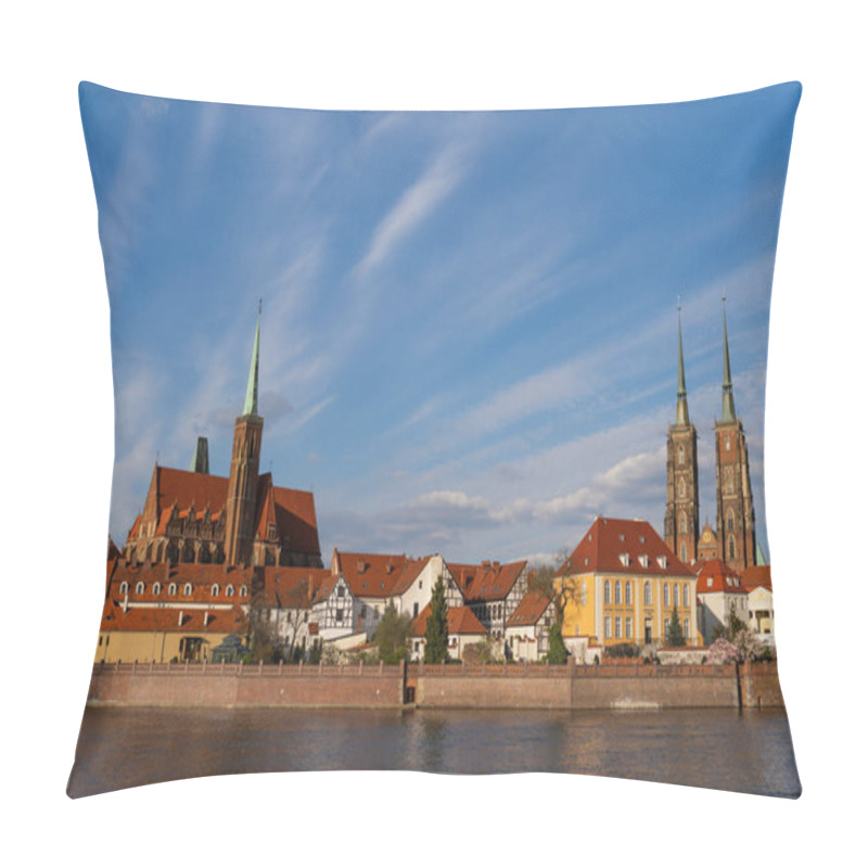 Personality  Ancient Buildings On Ostrow Tumski At Daytime In Wroclaw Pillow Covers