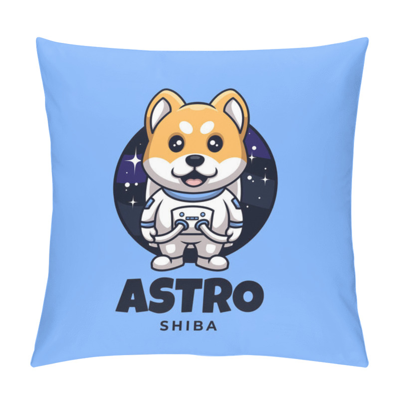 Personality  Cute Astronaut Shiba Cartoon Space Creative Logo Design Pillow Covers