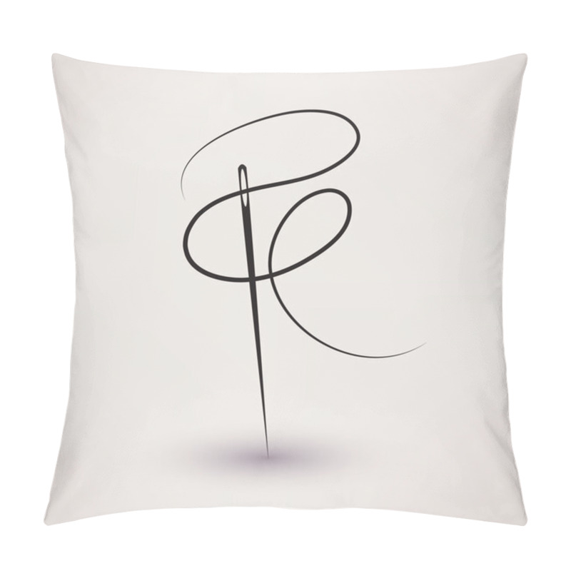 Personality  Needle And Thread Icon Vector In Flat Style. Pillow Covers